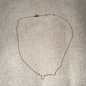 Show Me Your Mumu Gold Bezel Set Necklace 15” Adjustable